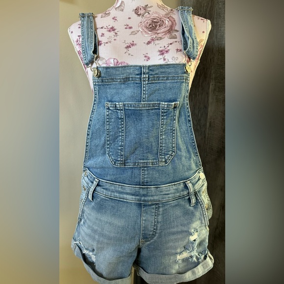 Women’s Silver Short Overalls - Picture 1 of 5